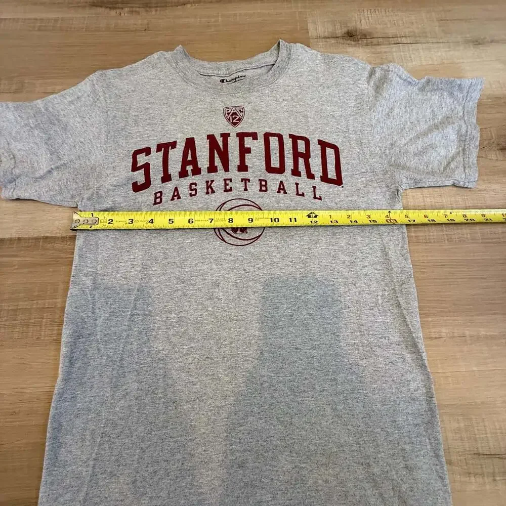 Champion Stanford Cardinal Basketball Pac-12 Heather Gray T-Shirt Small - Picture 6 of 6